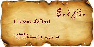 Elekes Ábel névjegykártya